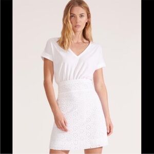 Veronica Beard White Eyelet Mini Dress